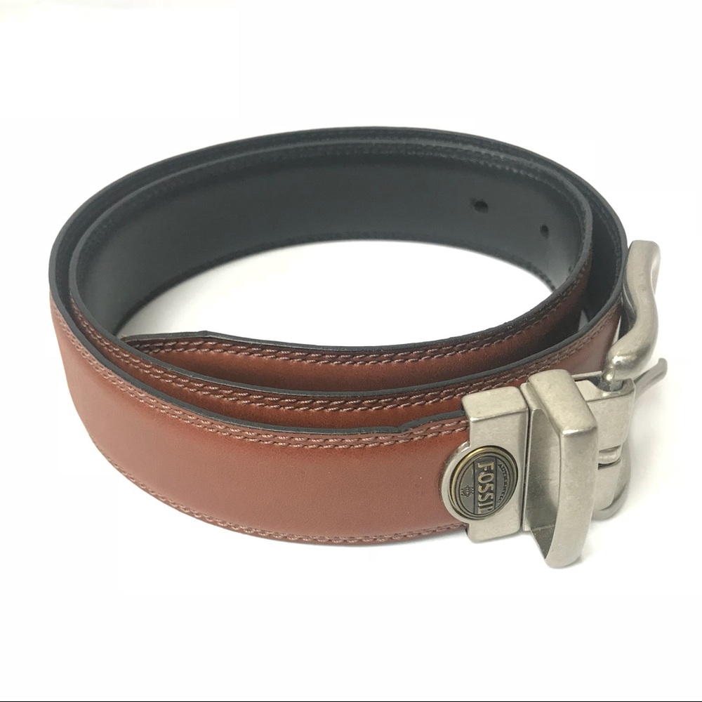 FOSSIL  Belt Reversible Dark Brown Men’s Sz 32